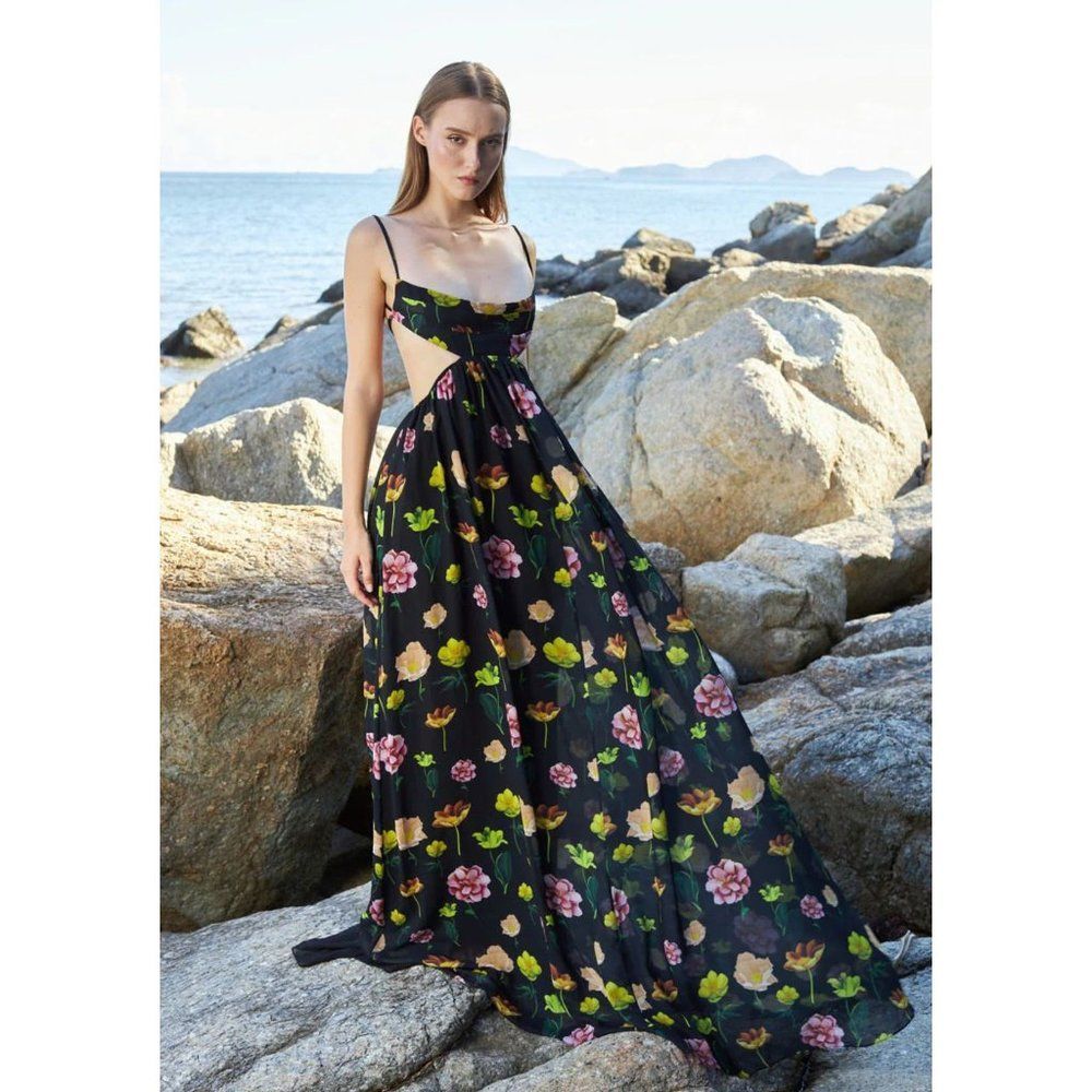 Free People X Sau Lee Giselle Floral Gown